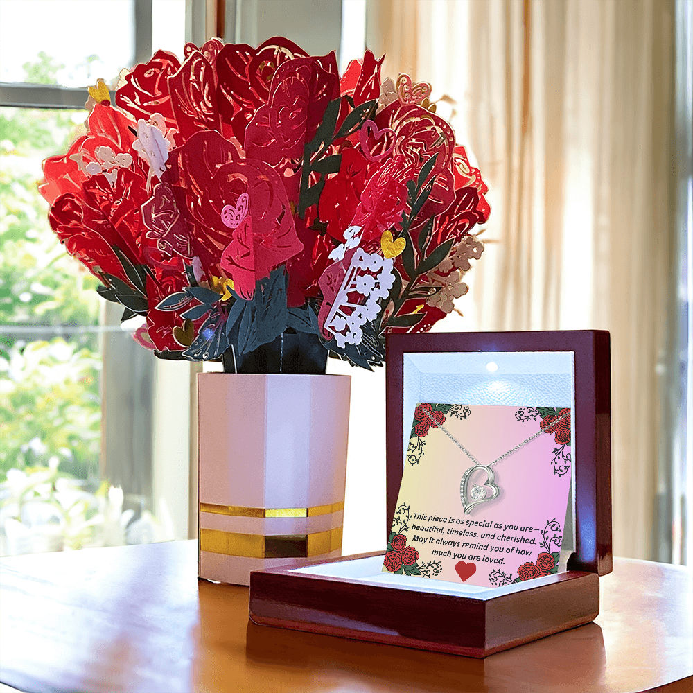 Necklace & Sweetest Devotion Flower Bouquet Gift