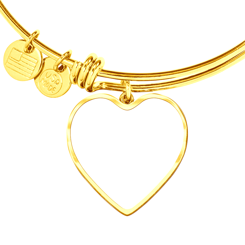 Personalized Heart Bangle Bracelet