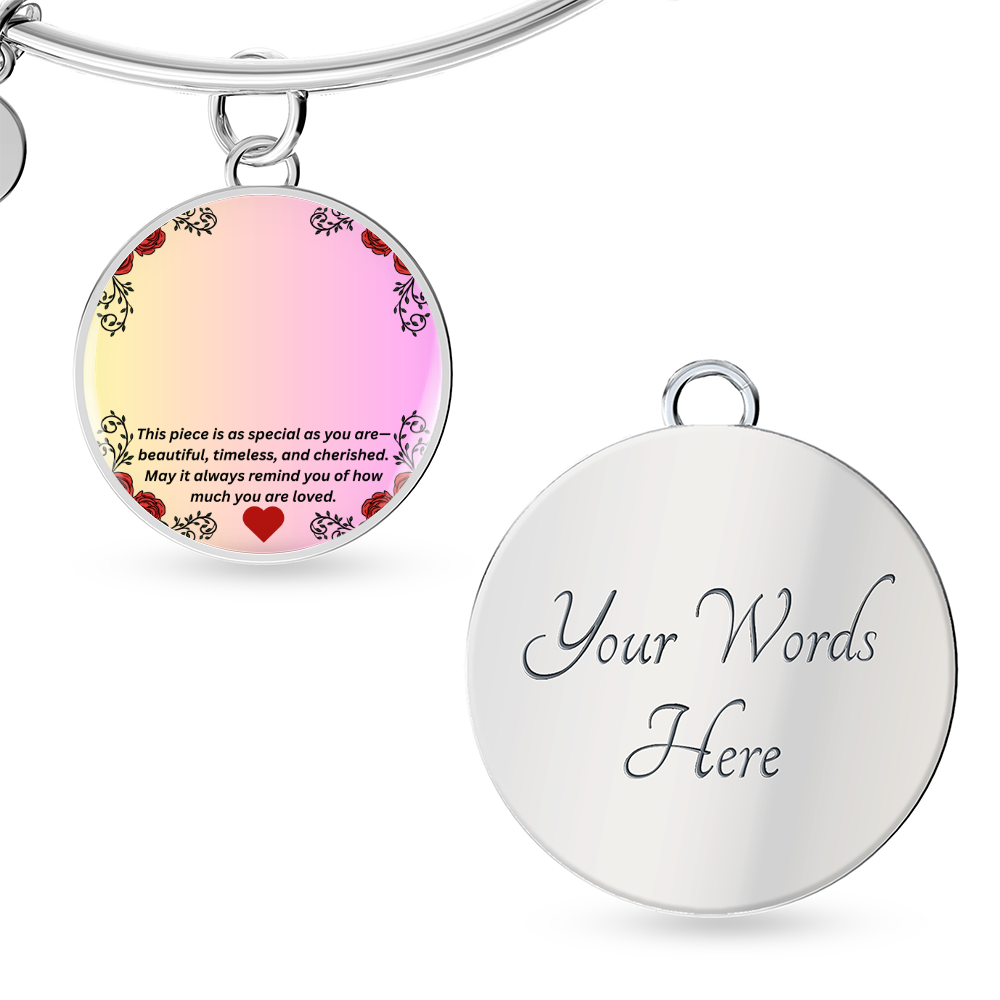 Personalized Circle Bangle Bracelet Gift Box