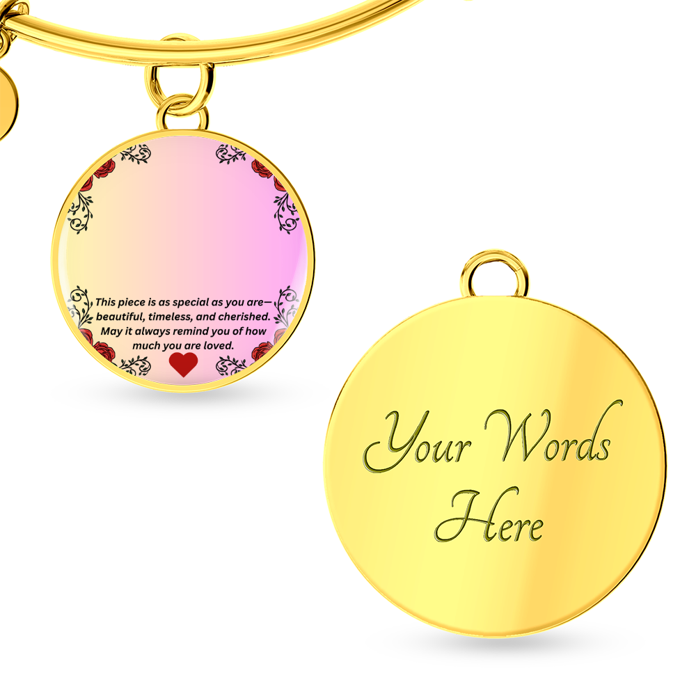 Personalized Circle Bangle Bracelet Gift Box