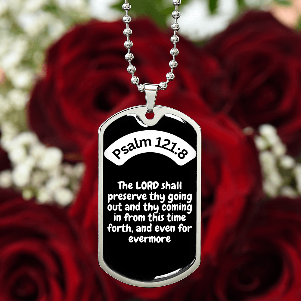 Psalm 121:8 Dog Tag Necklace
