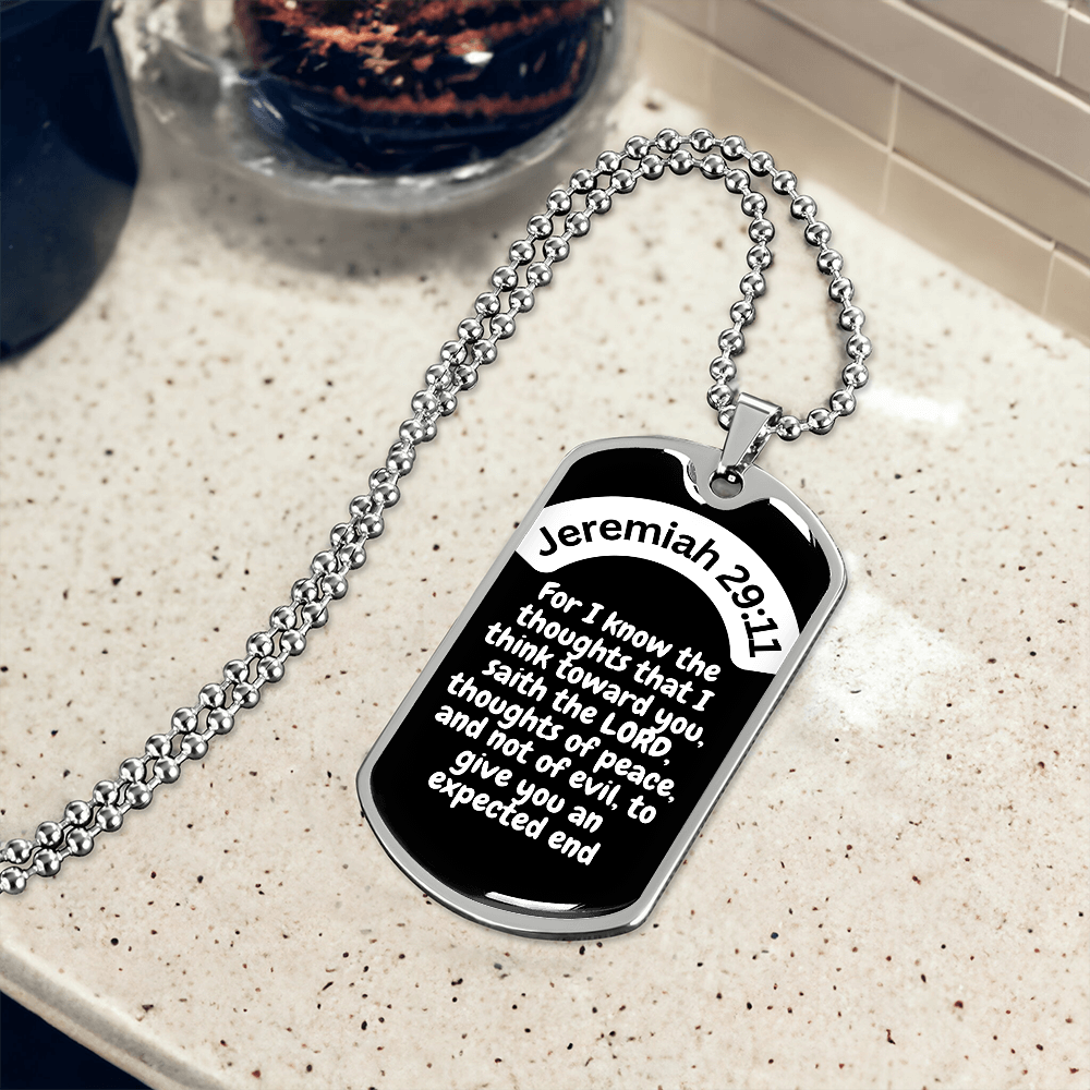 Jeremiah 29:11 Dog Tag Necklace