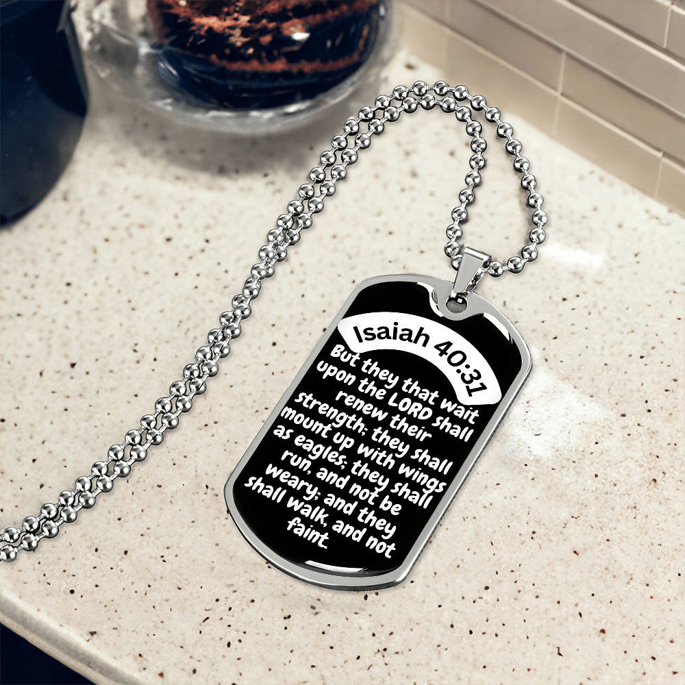 Isaiah 40:31 Dog Tag Necklace