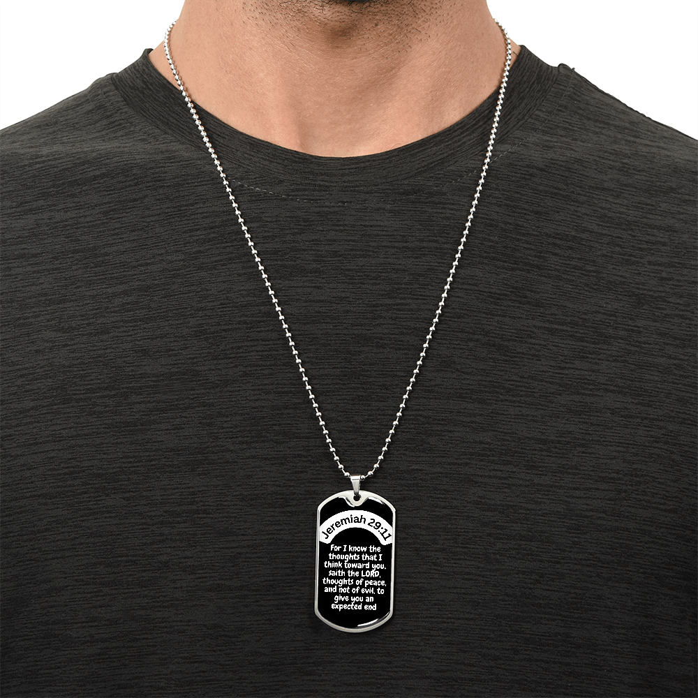 Jeremiah 29:11 Dog Tag Necklace