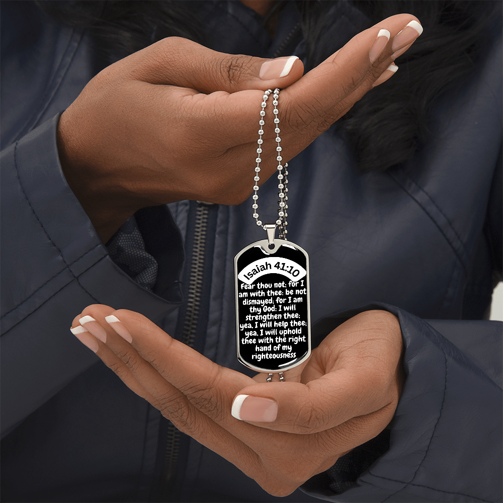 Isaiah 41:10 Dog Tag Necklace