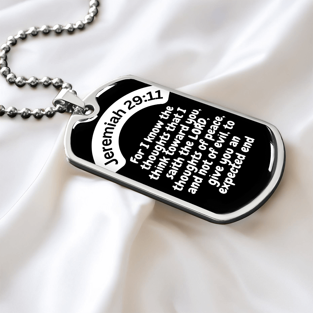 Jeremiah 29:11 Dog Tag Necklace