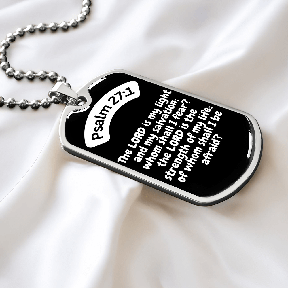 Psalm 27:1 Dog Tag Necklace