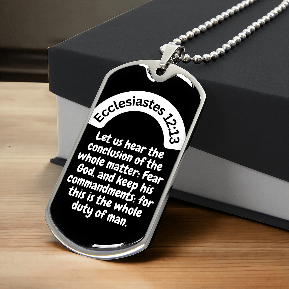 Ecclesiastes 12:13 Dog Tag Necklace