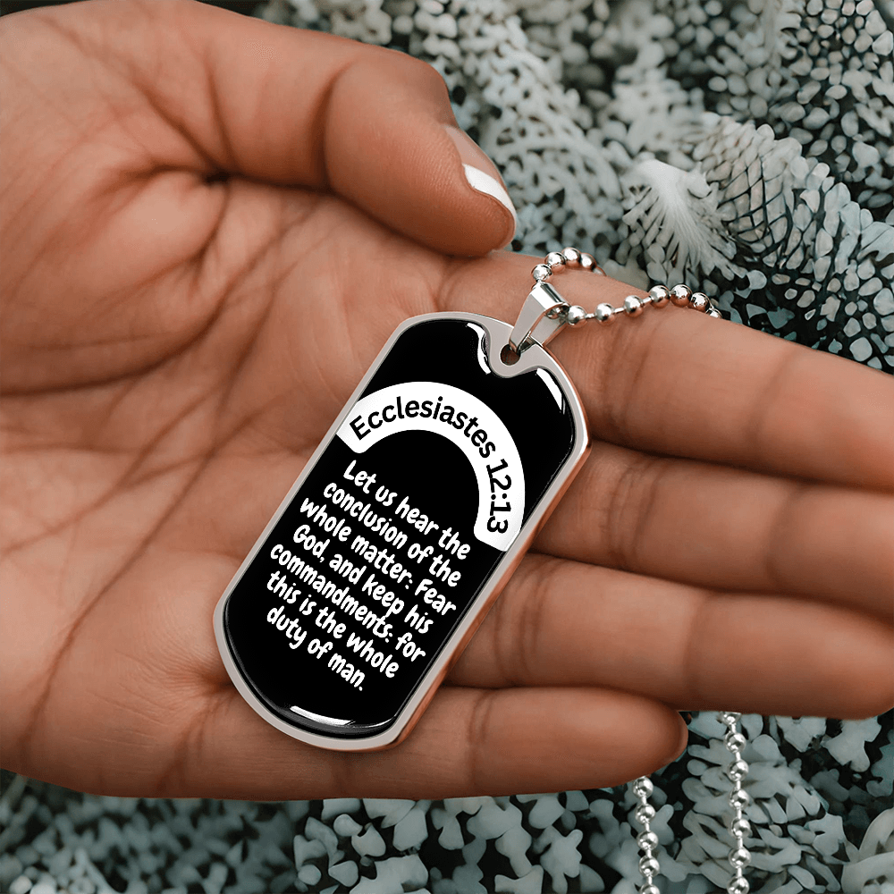Ecclesiastes 12:13 Dog Tag Necklace