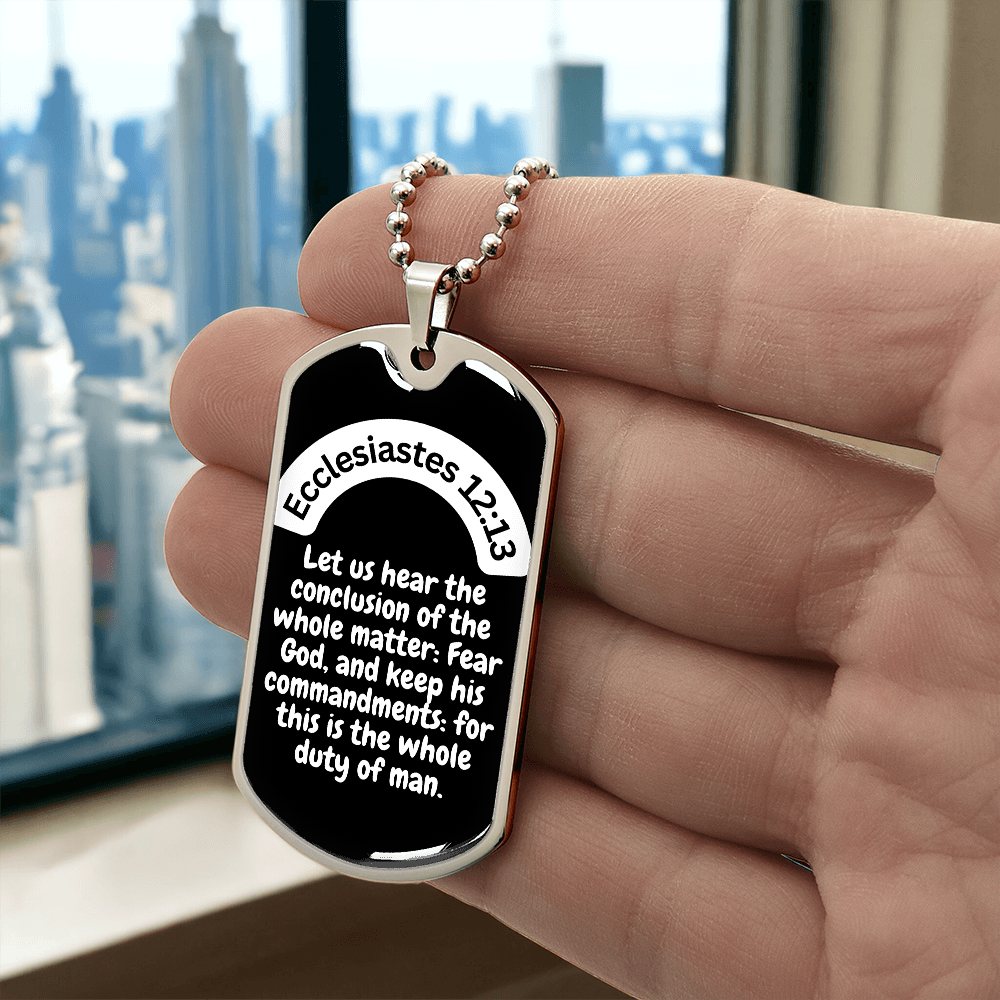 Ecclesiastes 12:13 Dog Tag Necklace