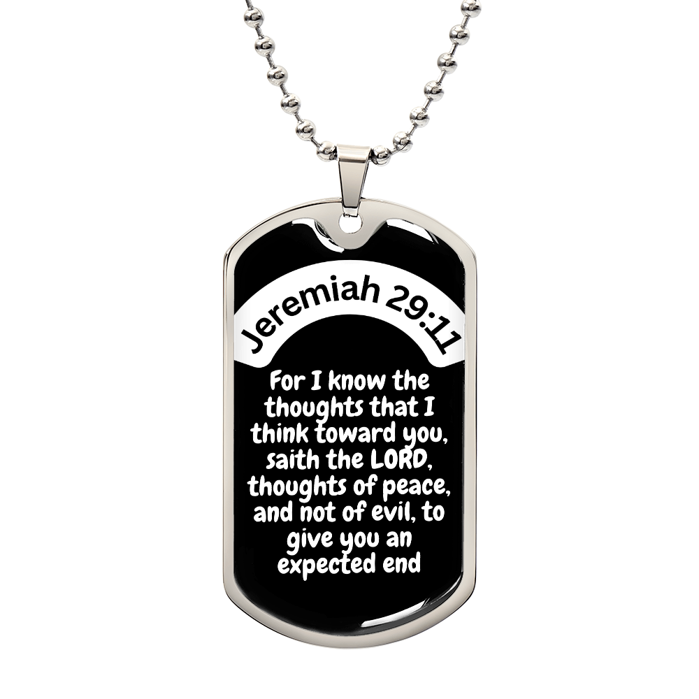 Jeremiah 29:11 Dog Tag Necklace