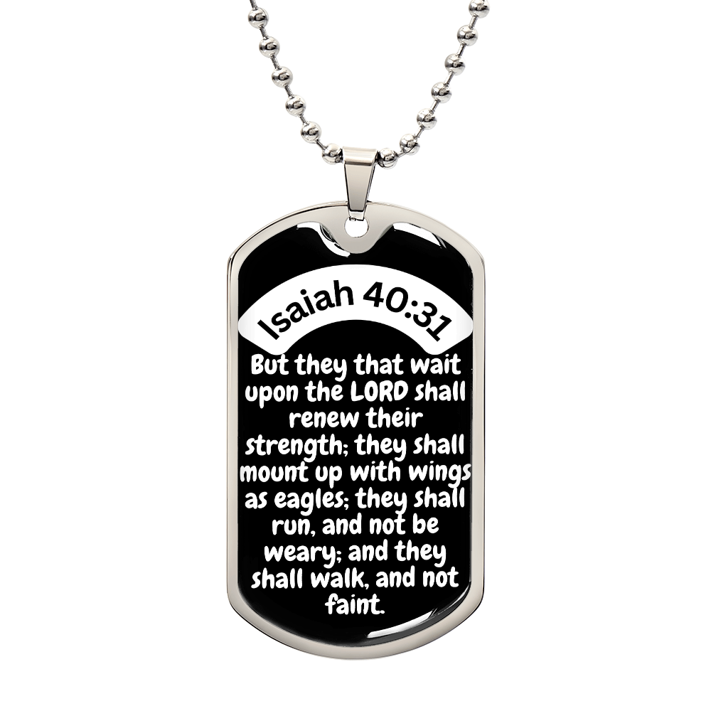 Isaiah 40:31 Dog Tag Necklace