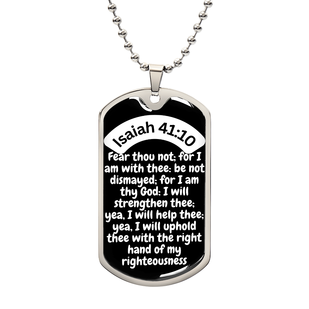 Isaiah 41:10 Dog Tag Necklace