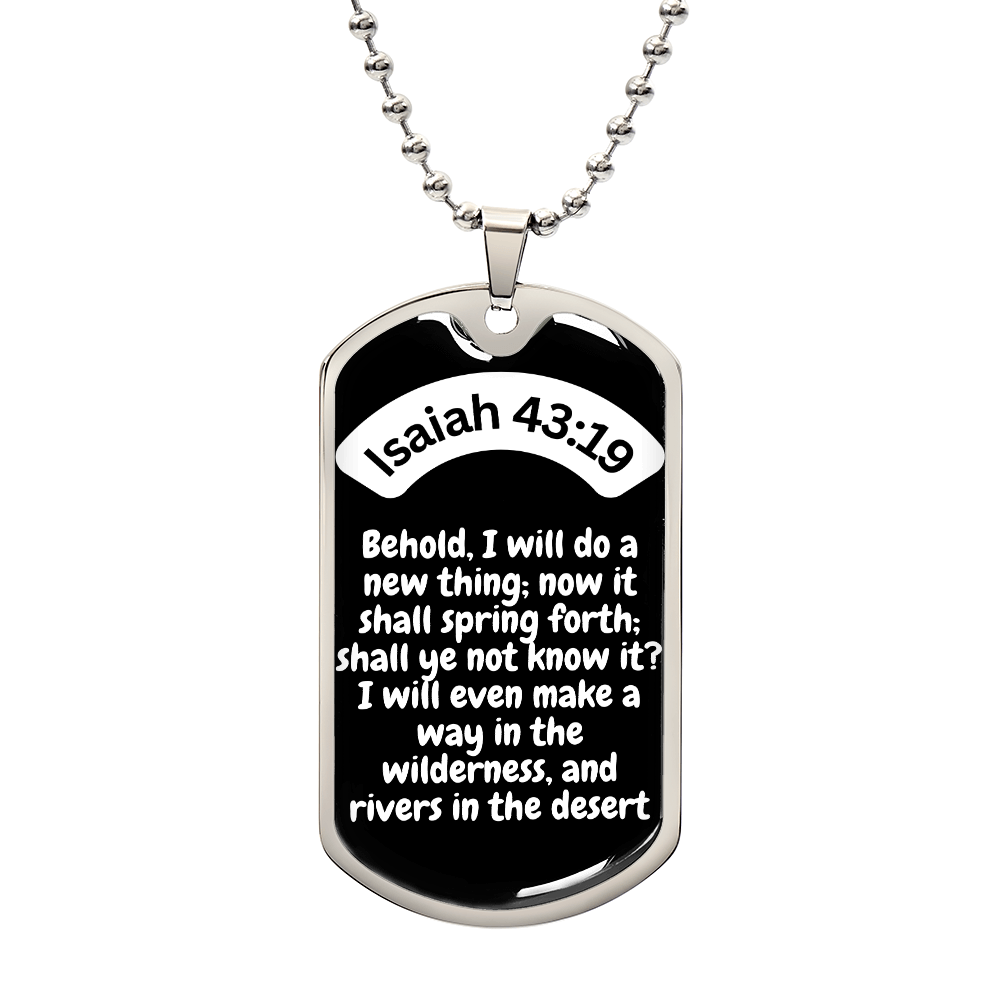 Isaiah 43:19 Dog Tag Necklace
