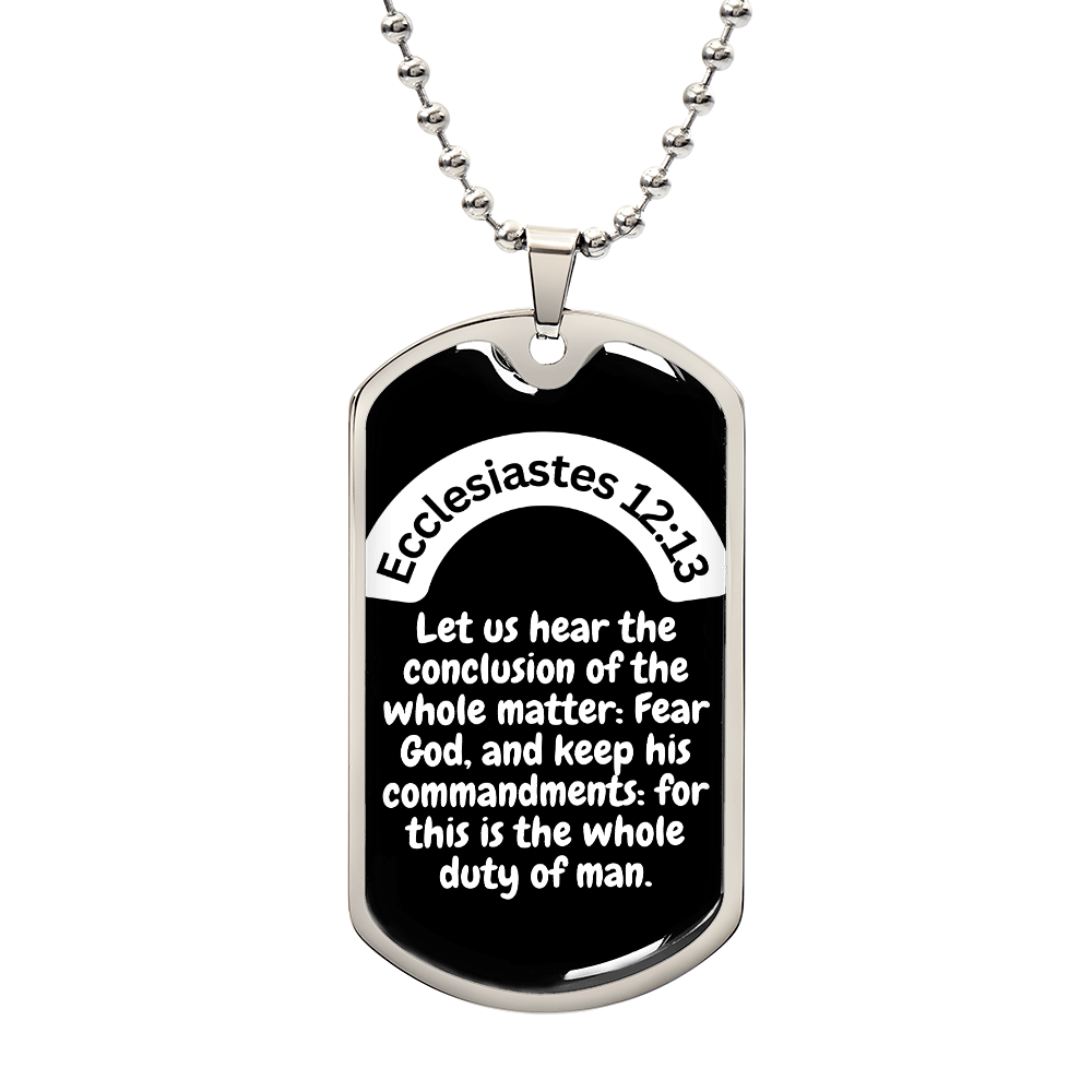 Ecclesiastes 12:13 Dog Tag Necklace
