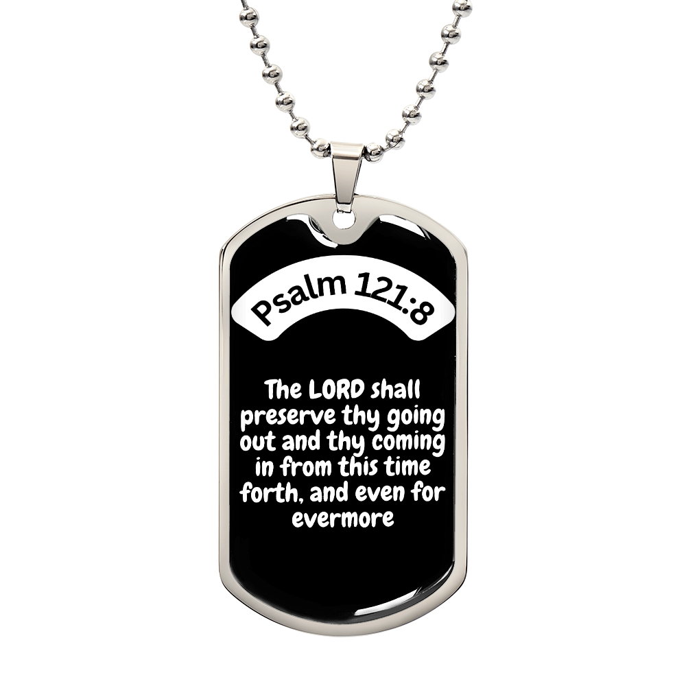 Psalm 121:8 Dog Tag Necklace