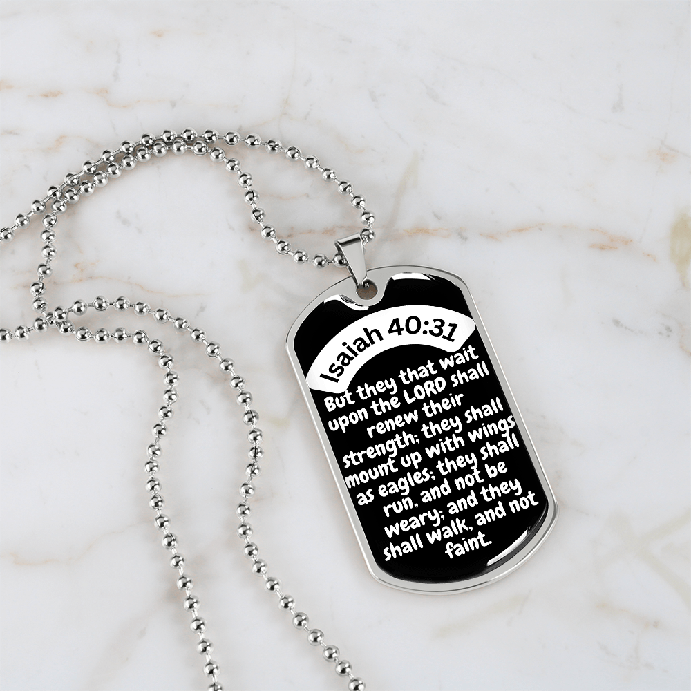 Isaiah 40:31 Dog Tag Necklace