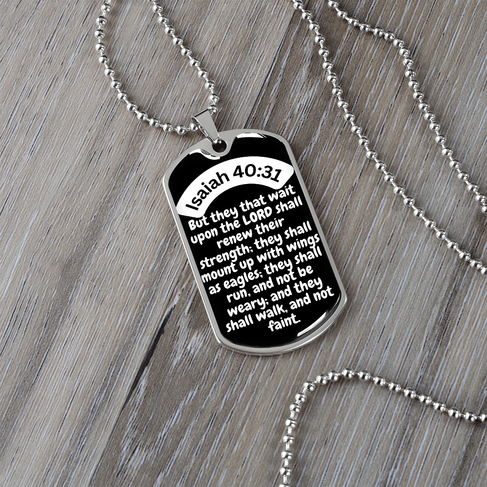 Isaiah 40:31 Dog Tag Necklace