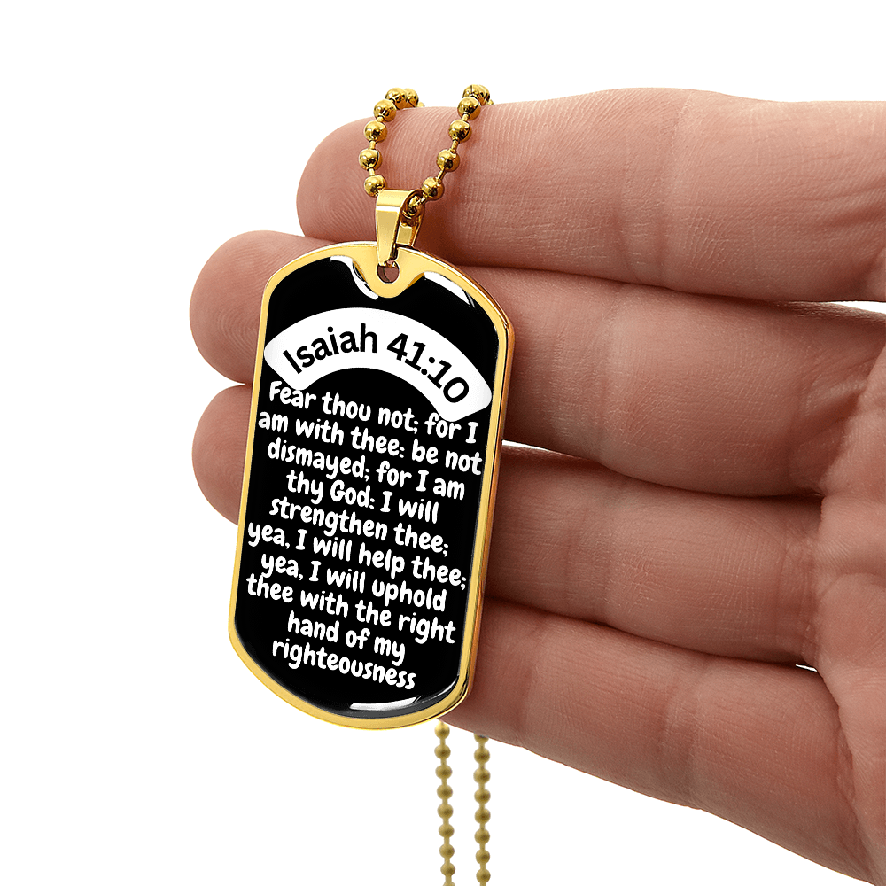 Isaiah 41:10 Dog Tag Necklace