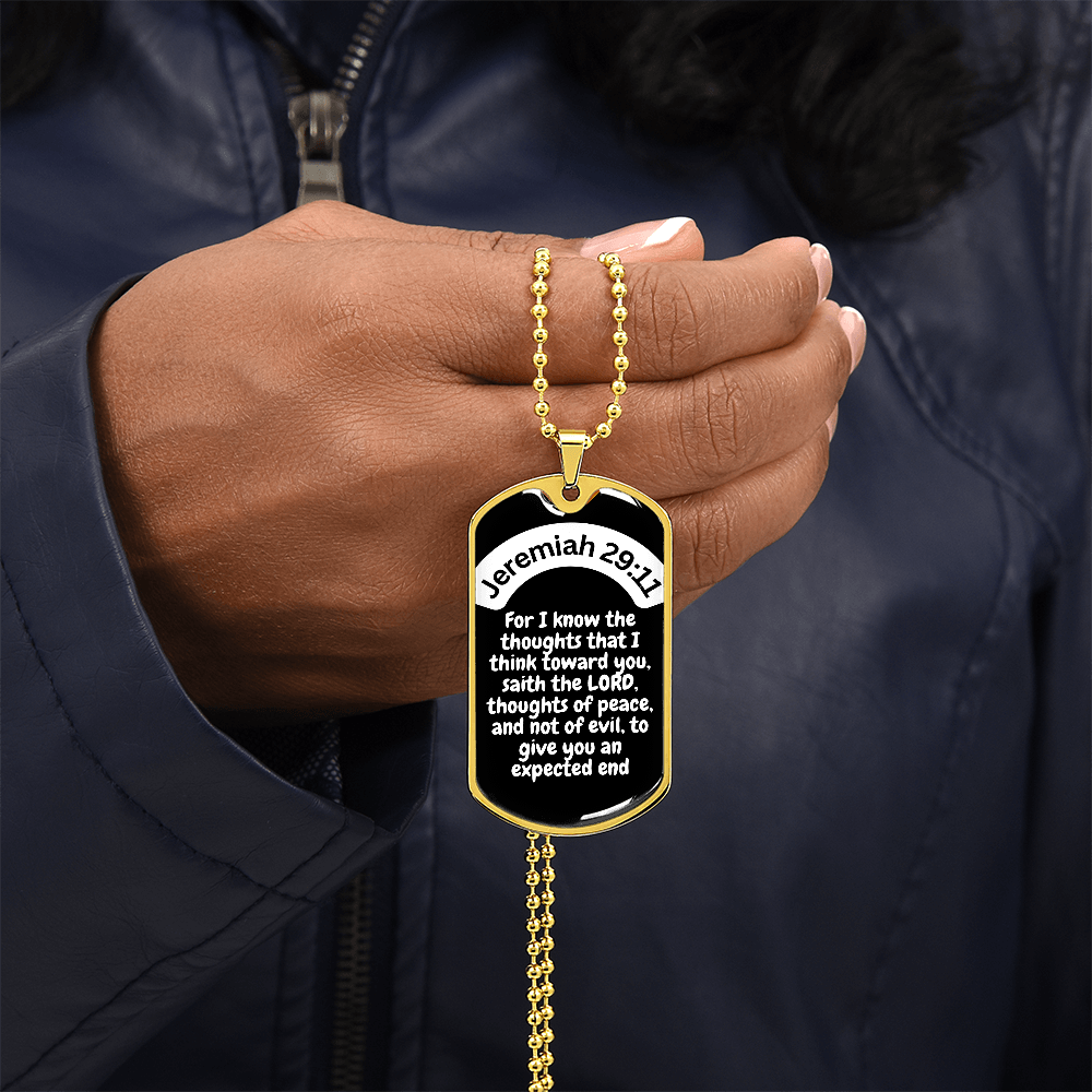 Jeremiah 29:11 Dog Tag Necklace