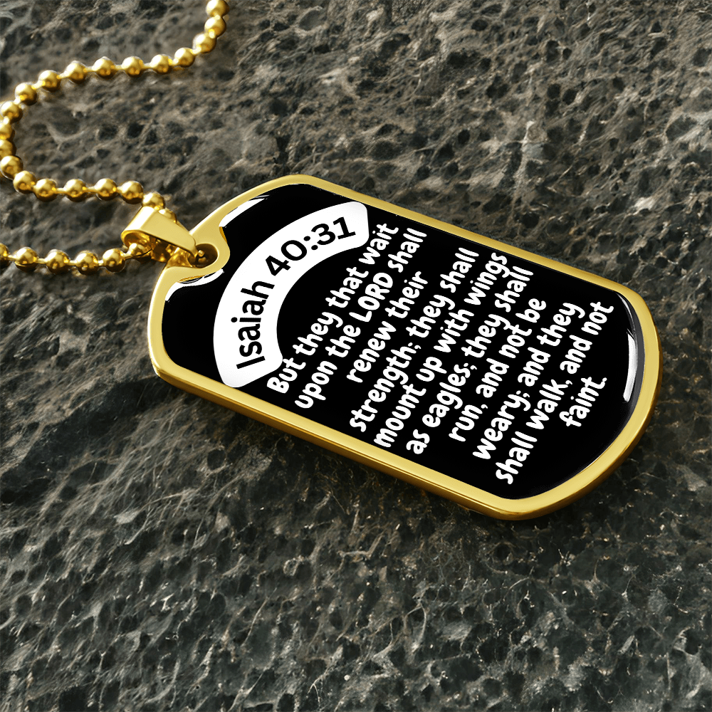 Isaiah 40:31 Dog Tag Necklace