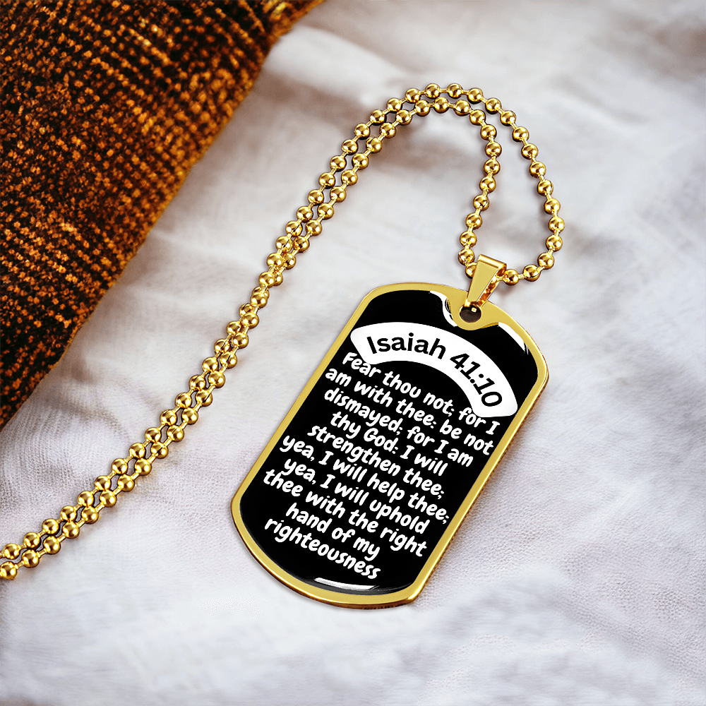 Isaiah 41:10 Dog Tag Necklace