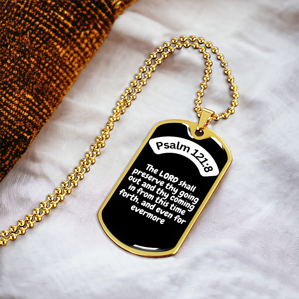 Psalm 121:8 Dog Tag Necklace