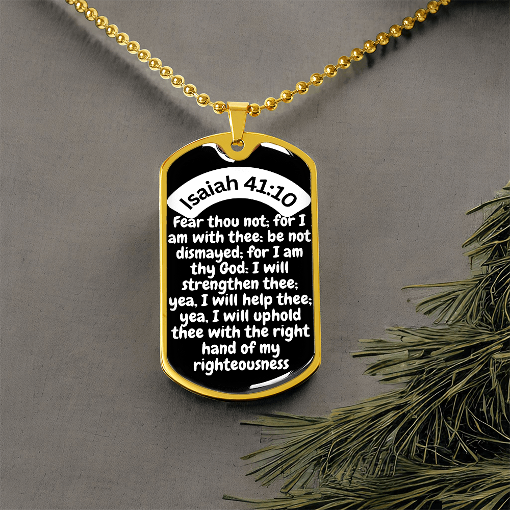 Isaiah 41:10 Dog Tag Necklace