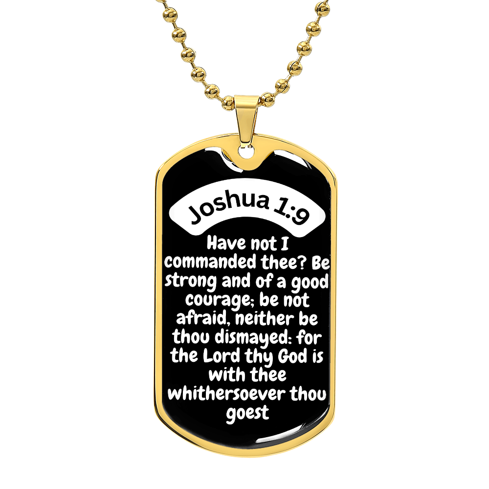 Joshua 1:9 Dog Tag Necklace