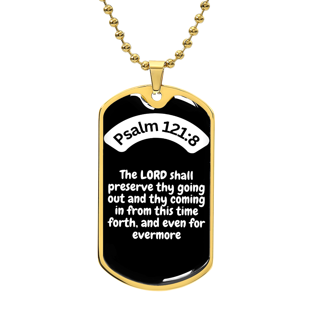 Psalm 121:8 Dog Tag Necklace