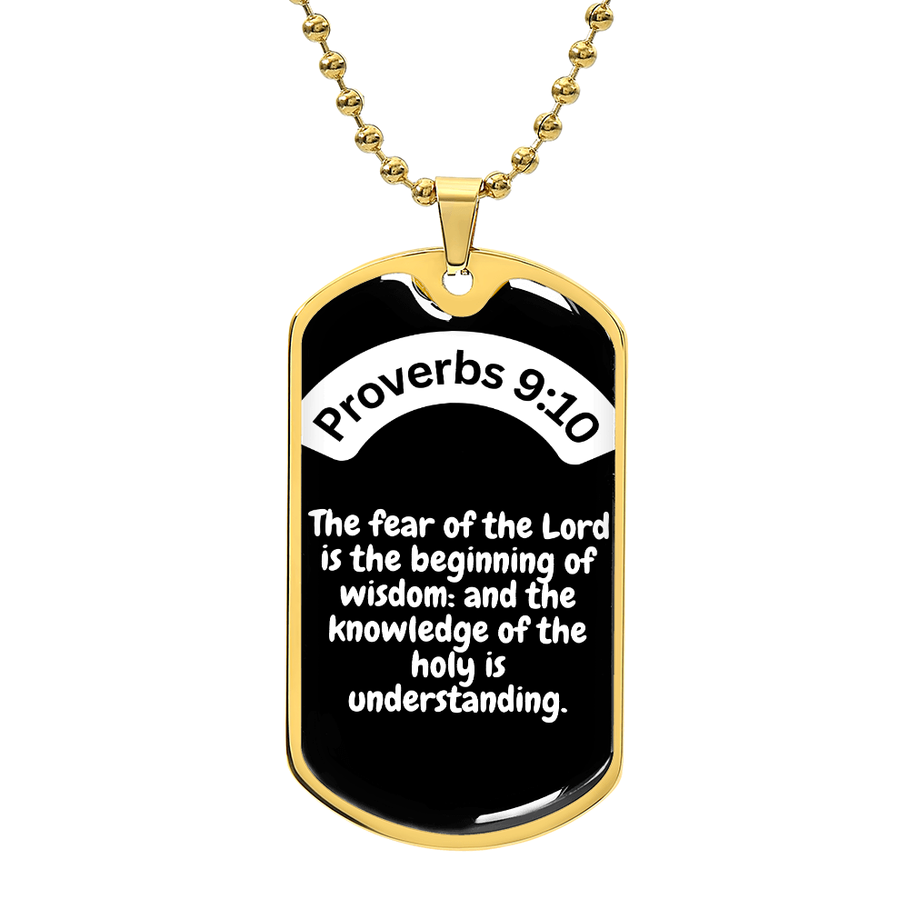Proverbs 9:10 Dog Tag Necklace
