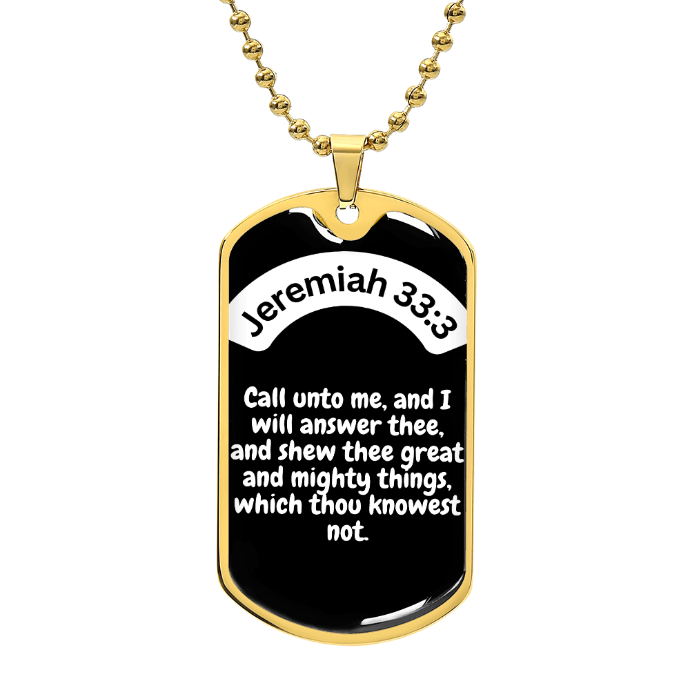 Jeremiah 33:3 Dog Tag Necklace