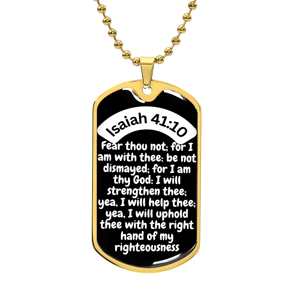 Isaiah 41:10 Dog Tag Necklace