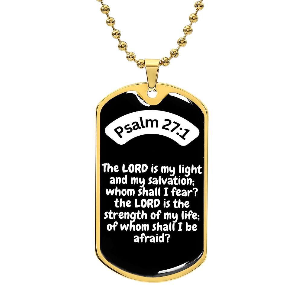 Psalm 27:1 Dog Tag Necklace