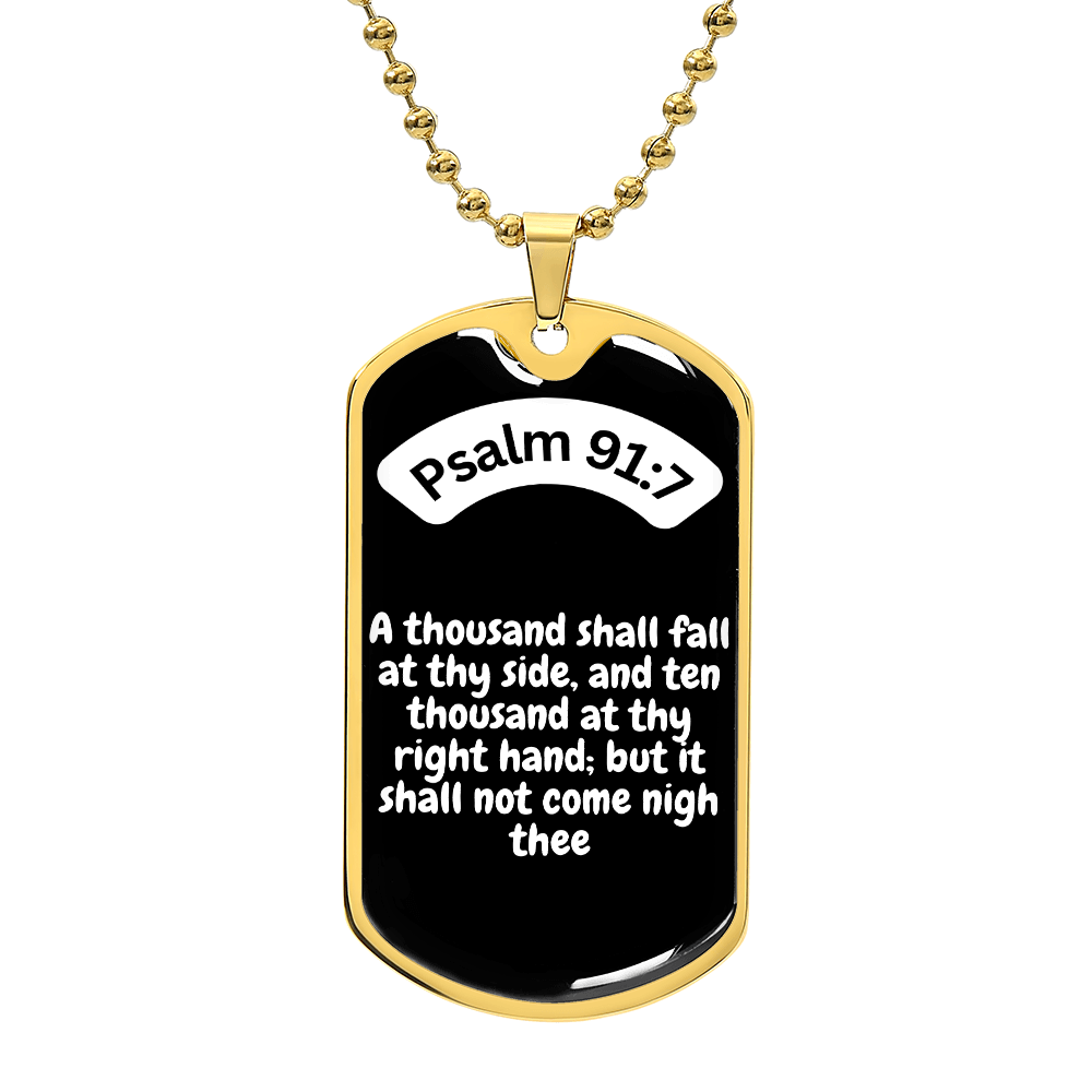 Psalm 91:7 Dog Tag Necklace