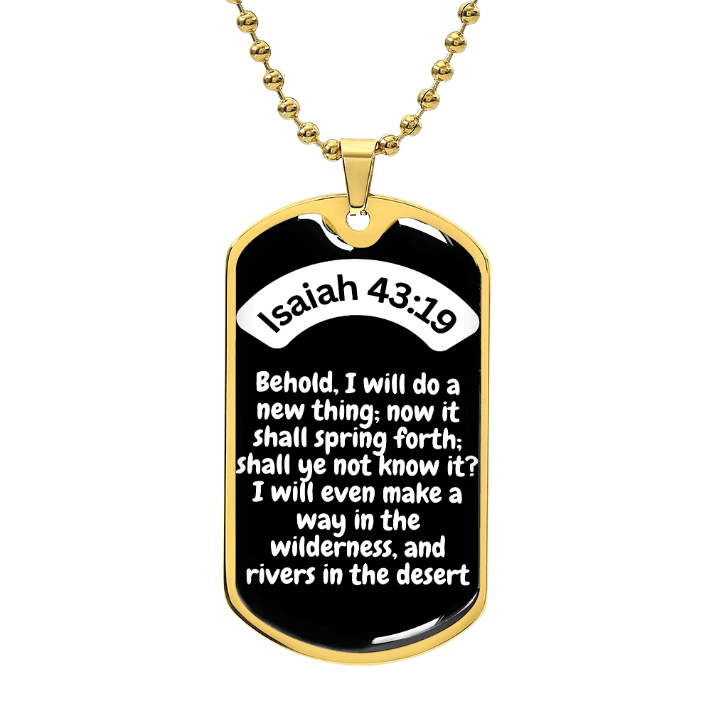 Isaiah 43:19 Dog Tag Necklace