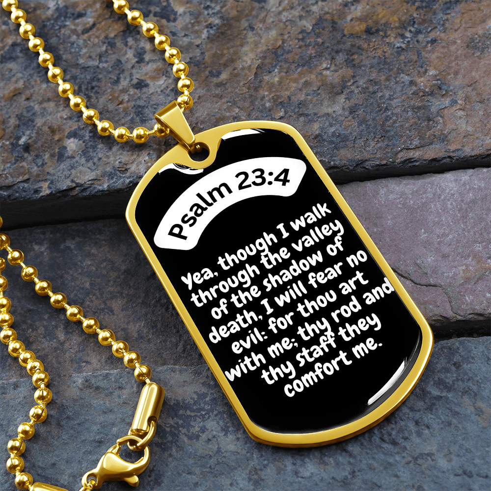 Psalm 23:4 Dog Tag Necklace