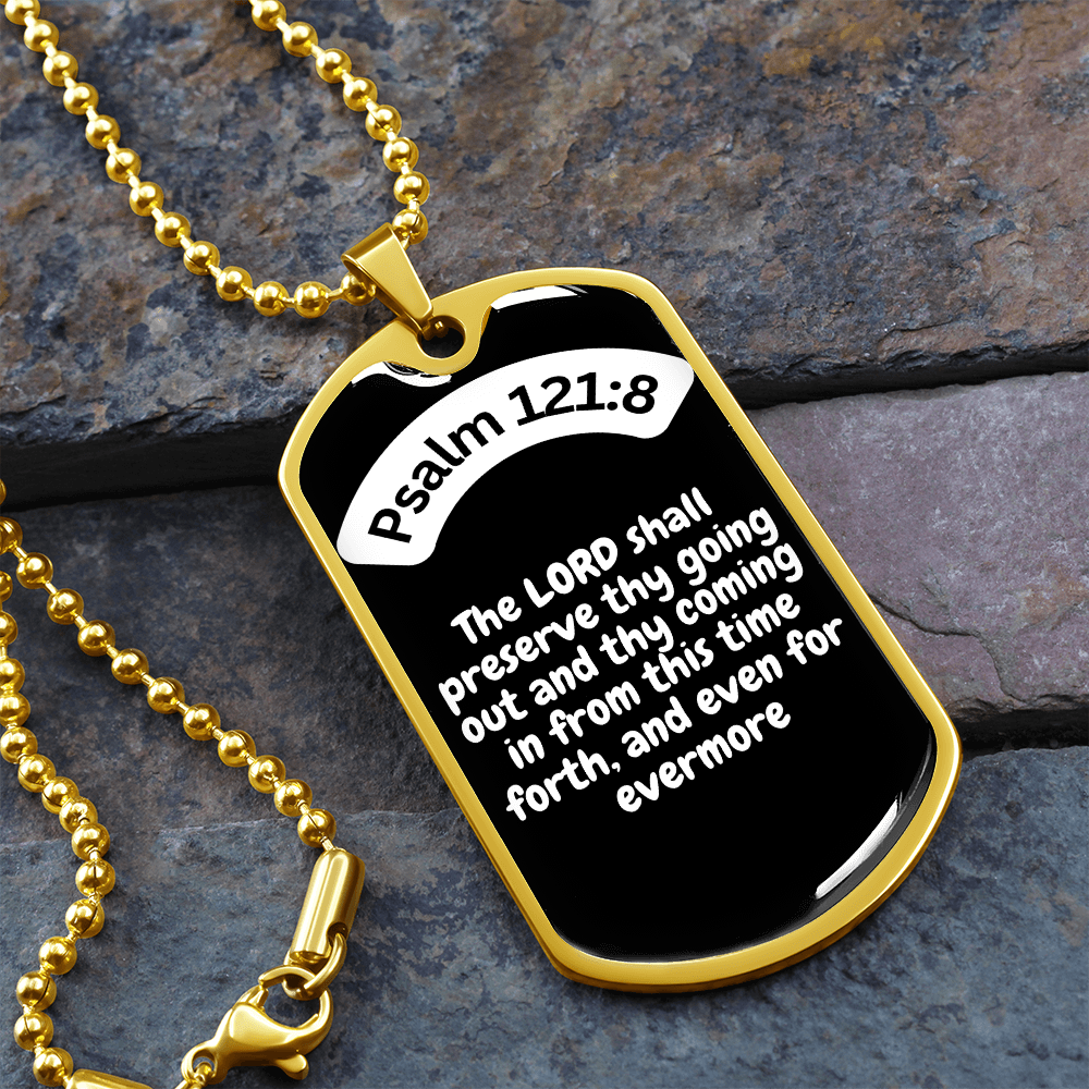 Psalm 121:8 Dog Tag Necklace