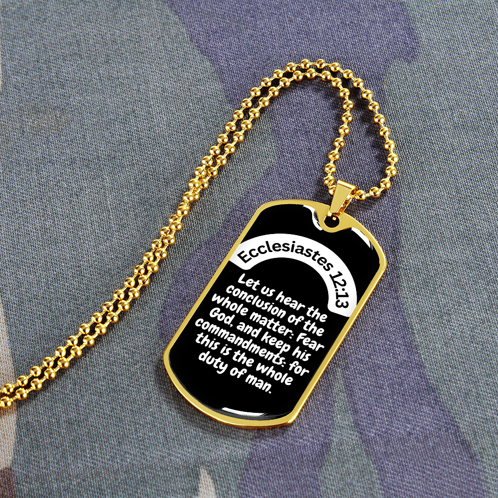 Ecclesiastes 12:13 Dog Tag Necklace