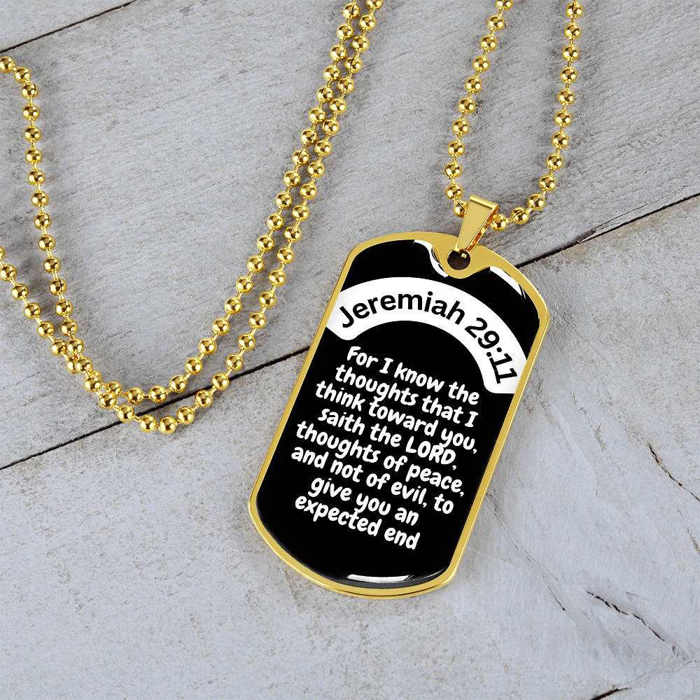 Jeremiah 29:11 Dog Tag Necklace
