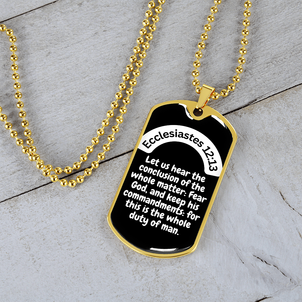 Ecclesiastes 12:13 Dog Tag Necklace