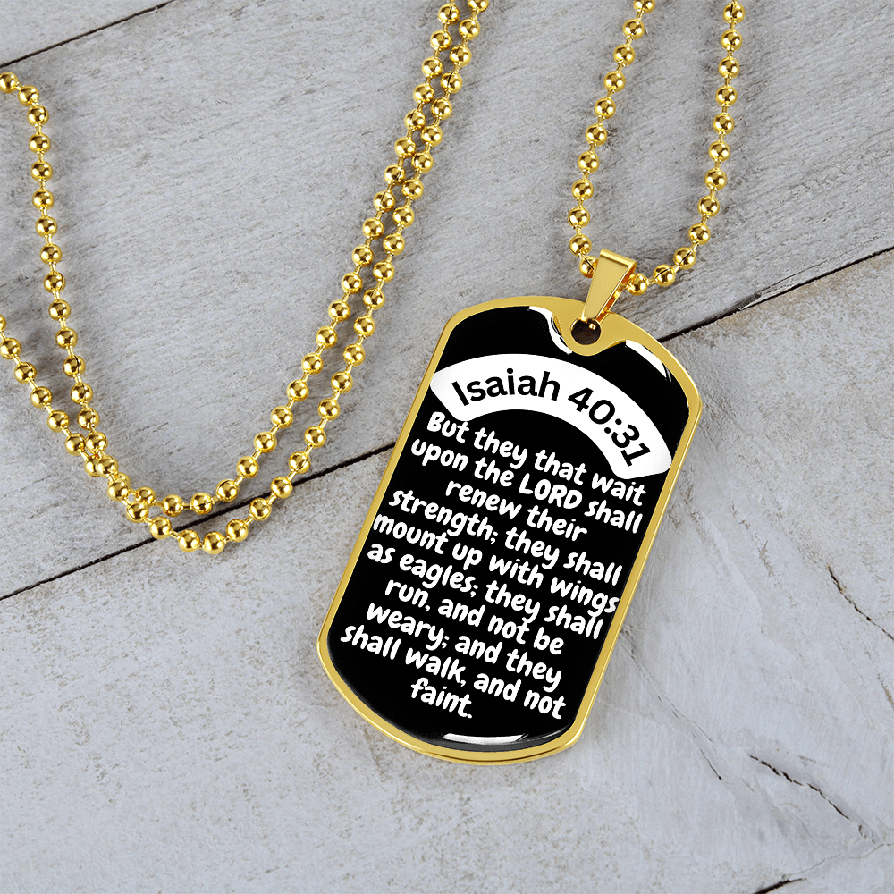 Isaiah 40:31 Dog Tag Necklace