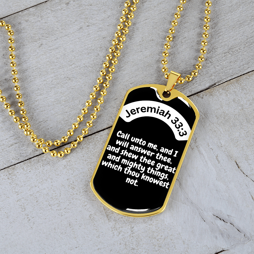 Jeremiah 33:3 Dog Tag Necklace