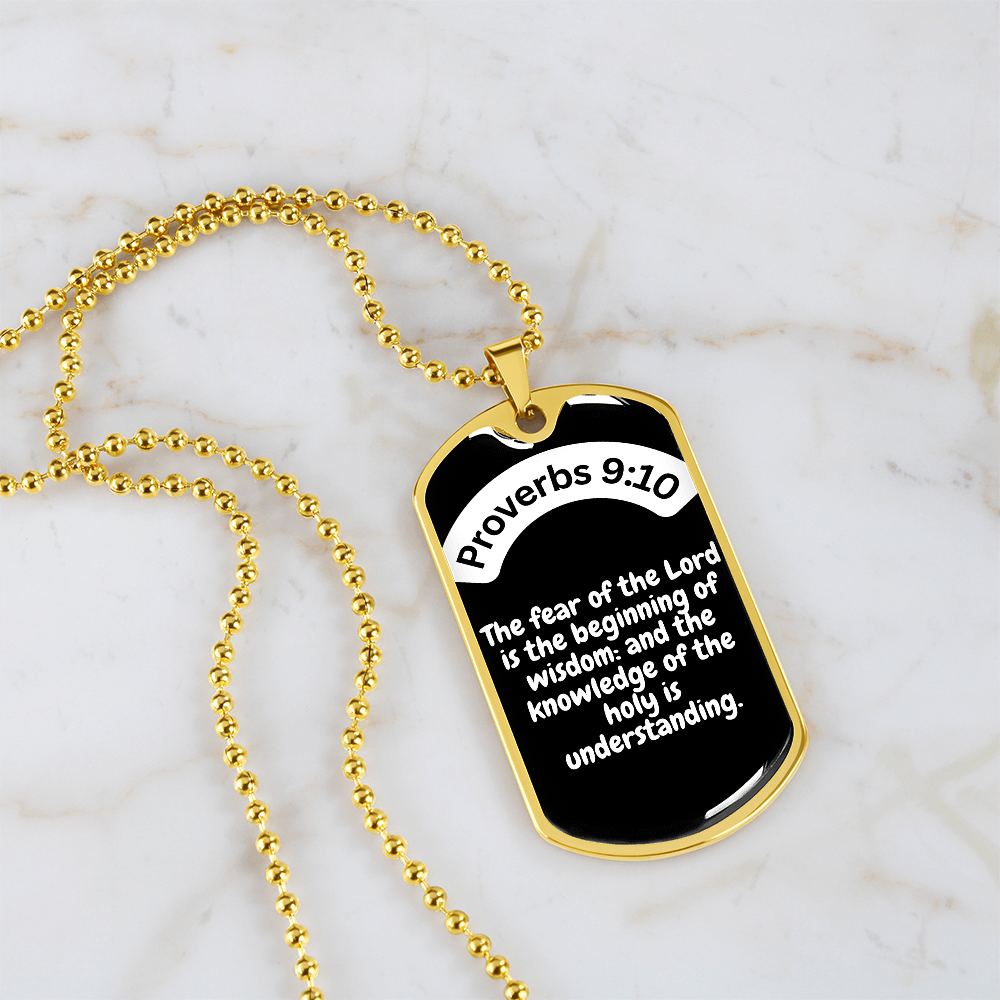 Proverbs 9:10 Dog Tag Necklace