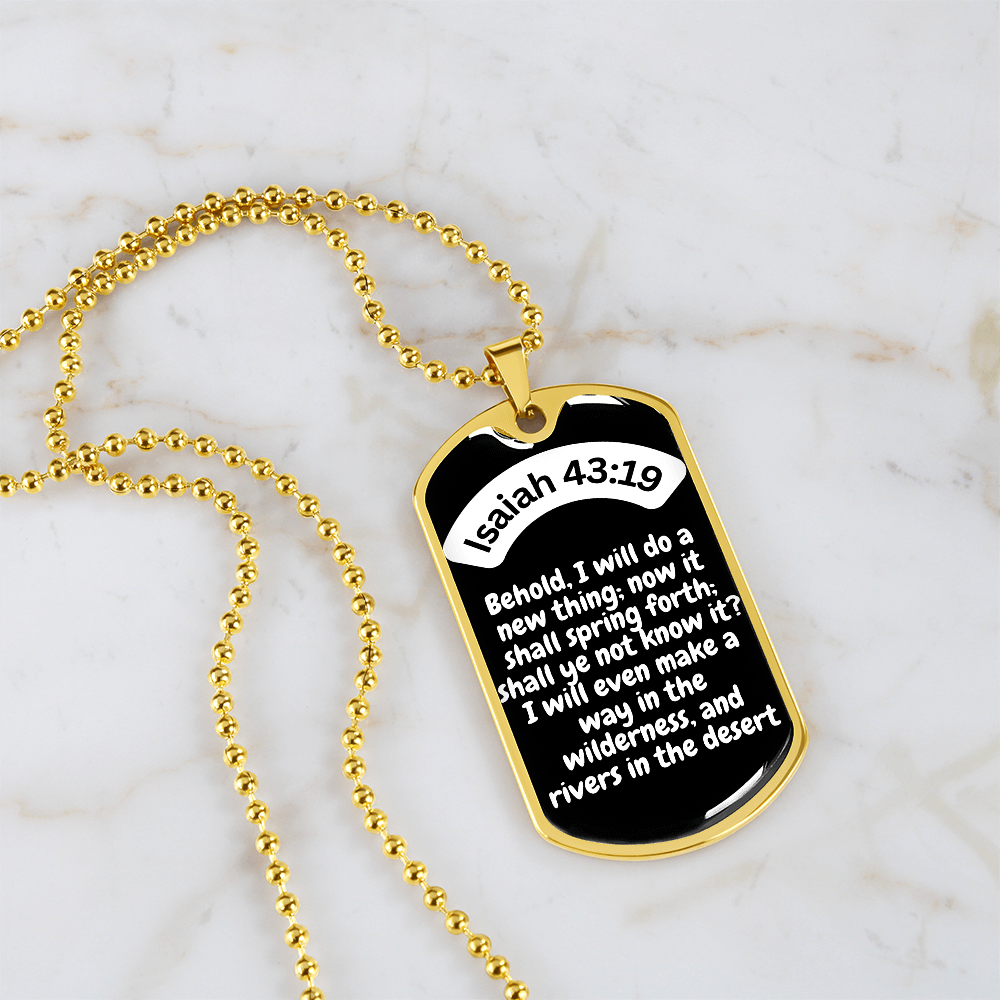 Isaiah 43:19 Dog Tag Necklace