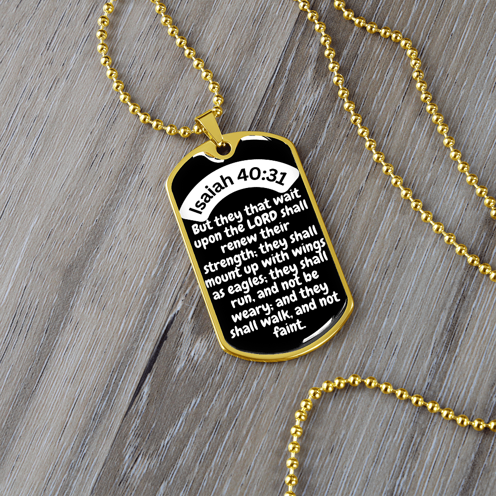 Isaiah 40:31 Dog Tag Necklace