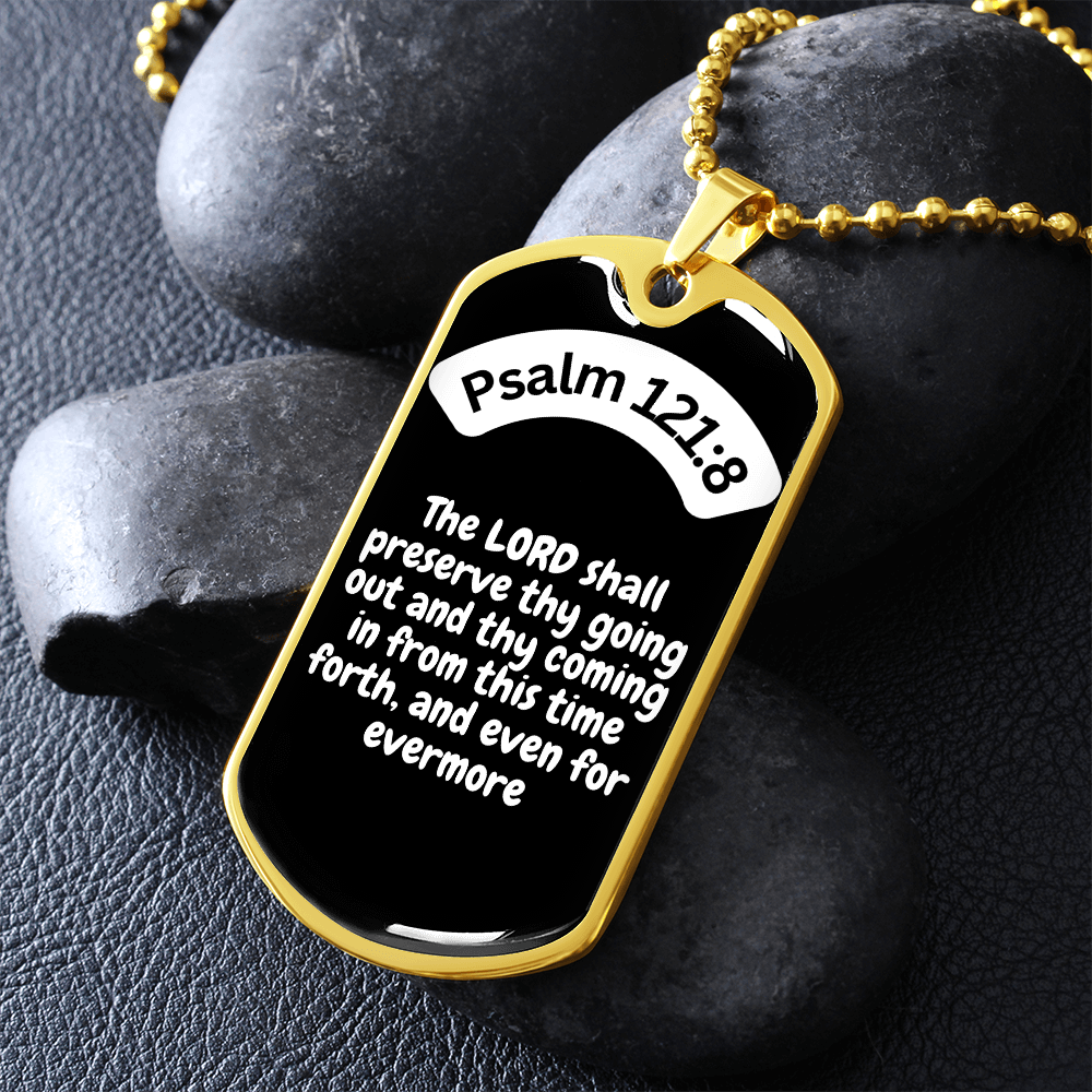 Psalm 121:8 Dog Tag Necklace