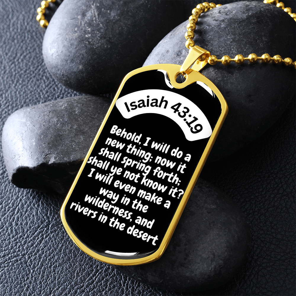 Isaiah 43:19 Dog Tag Necklace