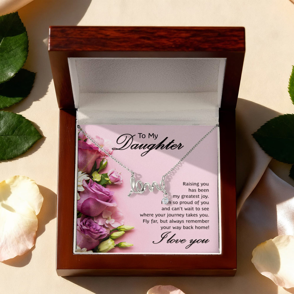 Scripted Love Necklace Gift for Daughter
