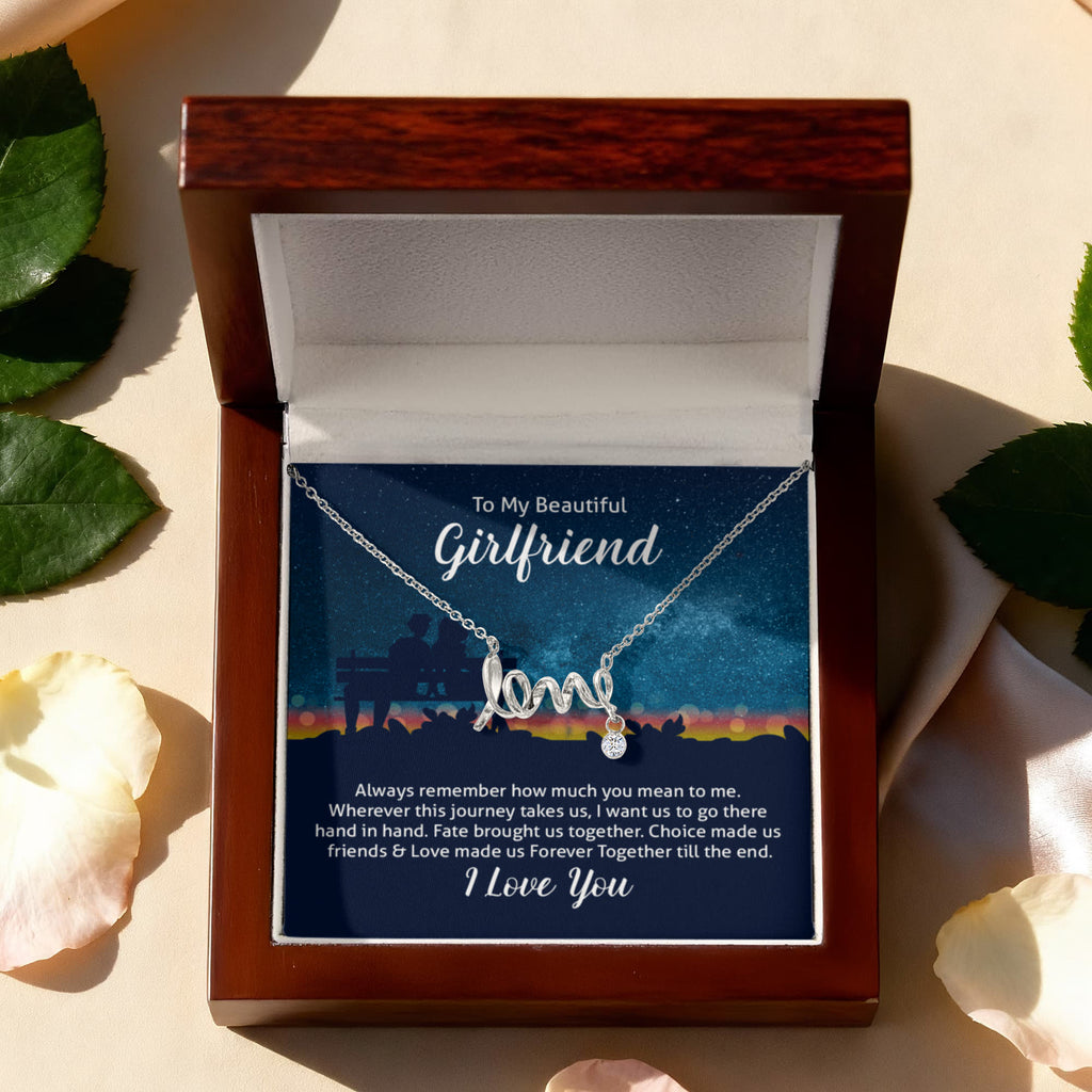 Scripted Love Necklace Gift for Girlfriend